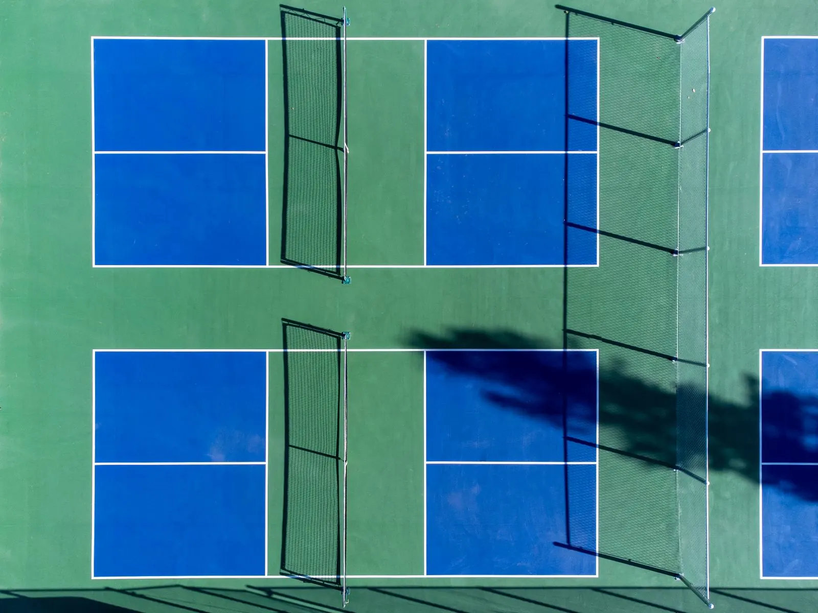 Sports courts seen from above
